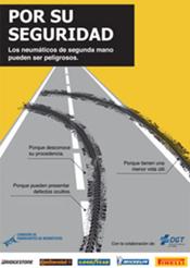 CONEPA difunde pósters gratuitos sobre los riesgos de los neumáticos de segunda mano