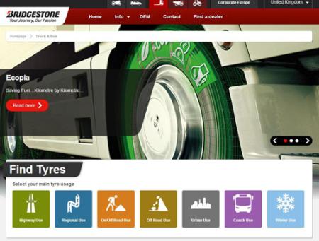 Nueva web de productos comerciales de Bridgestone