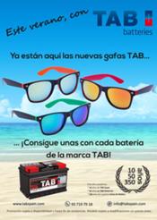 TAB Spain obsequia a sus clientes con unas gafas de sol por la compra de una batería de la marca TAB