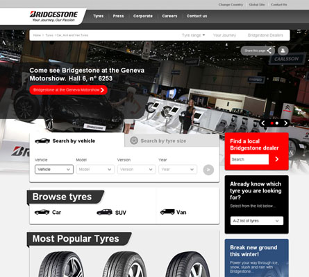 Nueva web Bridgestone Europa